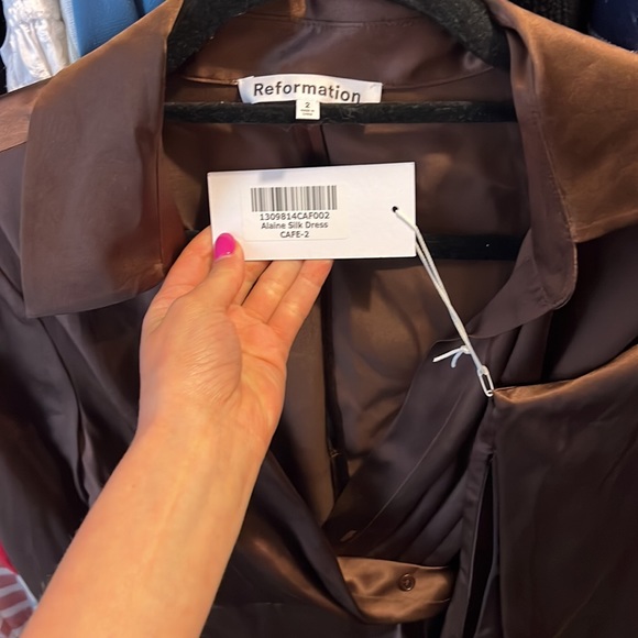 REFORMATION brown silk dress - Picture 7 of 7